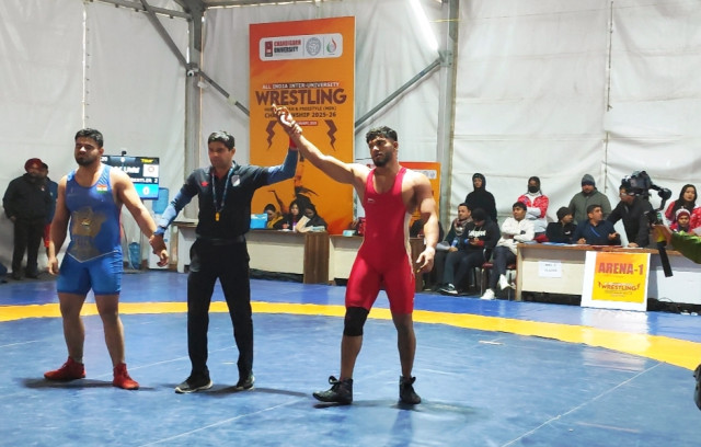Our Wrestling team members Mr. Vishal (BPES) has secured 5th rank at the All India Inter-University Wrestling Championship